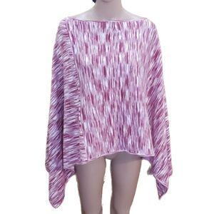 Pink and white knit poncho Missy size.
